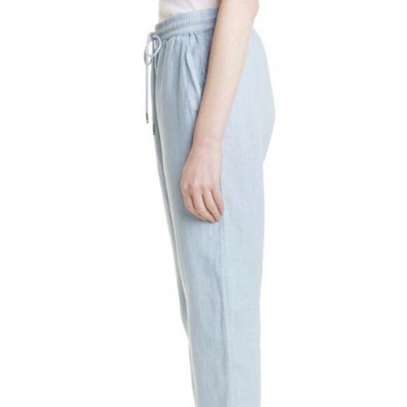 Boss Blue Dust Tatinia Ankle-Crop Linen Pants - Picture 3 of 6